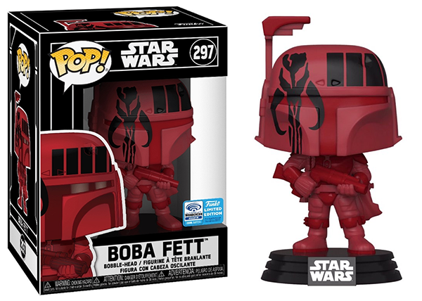 2020 Wondercon Exclusive Funko Pop! Boba Fett Figurine in Red Color, Sealed within a Pop Stack (Item Number 297)